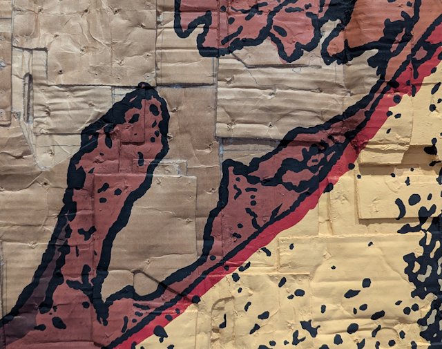 closeup of paint on cardboard