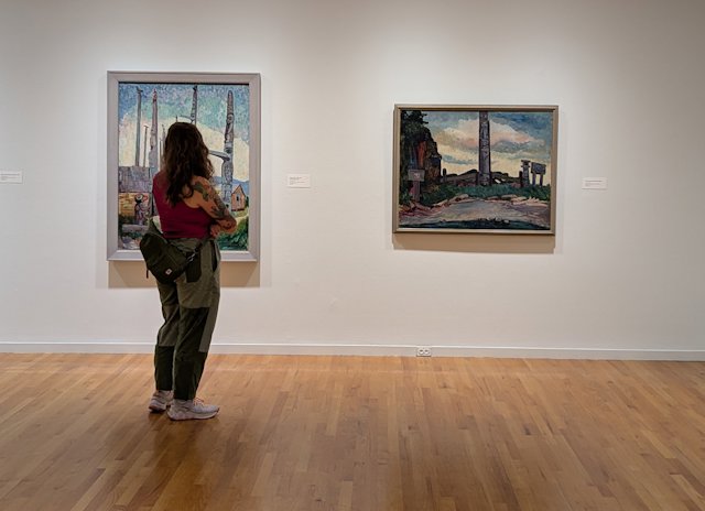 Stacey looking at some more art