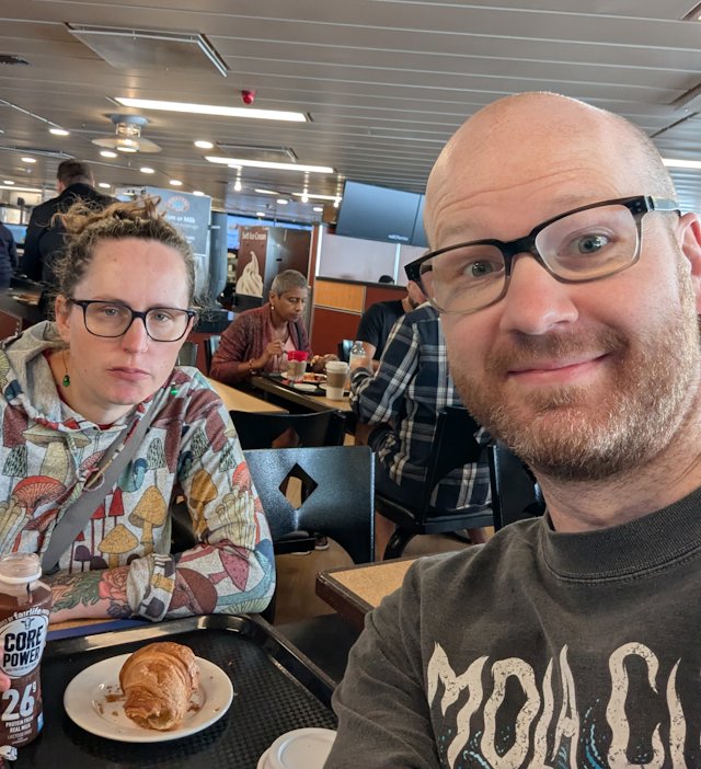 in the Coastal Cafe getting breakfast