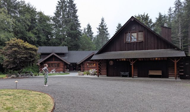 a large log cabin